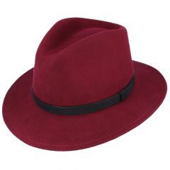 Fedora Leather Band Berry